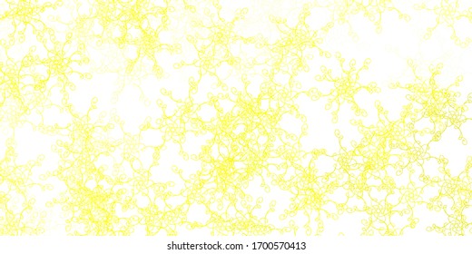 Light Yellow vector template with lines. Colorful illustration, which consists of curves. Template for cellphones.