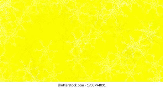 Light Yellow vector template with lines. Colorful illustration, which consists of curves. Template for cellphones.
