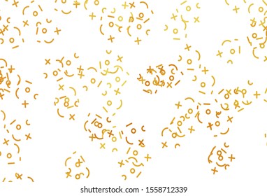 Light Yellow vector template with math simbols. Colored mathematic signs with gradient on white background. Smart design for university advert.