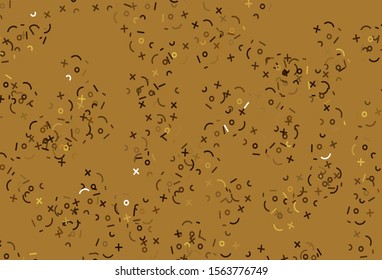 Light Yellow vector template with math simbols. Colored mathematic signs with gradient on white background. Pattern for school, grammar websites.