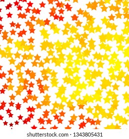 Light Yellow vector template with neon stars. Shining colorful illustration with small and big stars. Theme for cell phones.