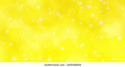 Light Yellow vector template with neon stars. Colorful illustration in abstract style with gradient stars. Pattern for new year ad, booklets.