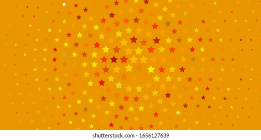 Light Yellow vector template with neon stars. Blur decorative design in simple style with stars. Pattern for wrapping gifts.