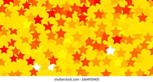 Light Yellow vector template with neon stars. Shining colorful illustration with small and big stars. Pattern for new year ad, booklets.