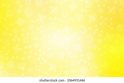 Light Yellow vector template with organic meal. Illustration with set of fresh food in doodle style. Design for ad, poster, banner of cafes or restaurants.