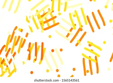 Light Yellow vector template with repeated sticks, dots. Glitter abstract illustration with colorful sticks. Smart design for your business advert.