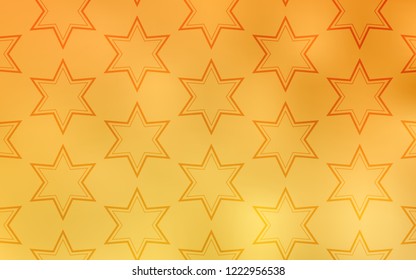 Light Yellow vector template with sky stars. Stars on blurred abstract background with gradient. Pattern for wrapping gifts.