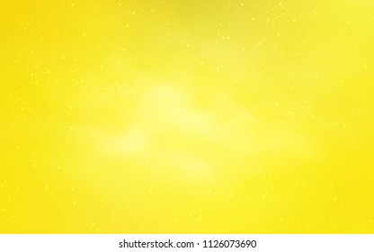 Light Yellow vector template with space stars. Glitter abstract illustration with colorful cosmic stars. Template for cosmic backgrounds.