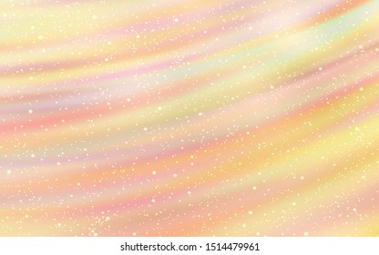 Light Yellow vector template with space stars. Blurred decorative design in simple style with galaxy stars. Best design for your ad, poster, banner.