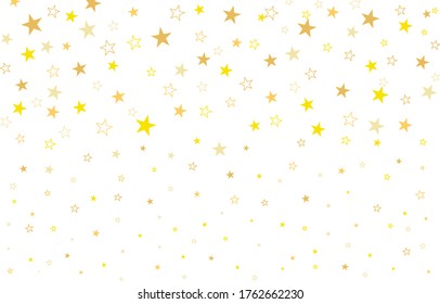 Light Yellow vector template tars. Decorative design in simple style with stars. Pattern for wrapping gifts.