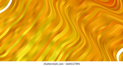 Light Yellow vector template with wry lines. Colorful illustration with curved lines. Pattern for websites, landing pages.
