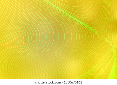 Light Yellow vector template with wry lines. Creative illustration in halftone style with gradient. Brand new design for your ad.
