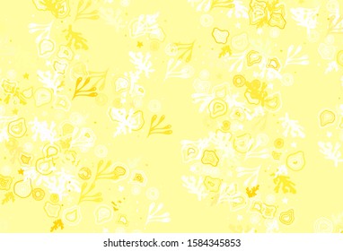 Light Yellow vector texture with abstract forms. Colorful chaotic forms with gradient in modern style. Simple design for your web site.