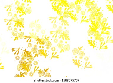Light Yellow vector texture with abstract forms. Colorful chaotic forms with gradient in modern style. Modern design for your business card.