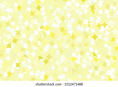 Light Yellow vector texture with beautiful stars. Glitter abstract illustration with colored stars. Pattern for astronomy websites.