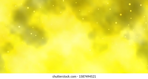 Light Yellow vector texture with beautiful stars. Modern geometric abstract illustration with stars. Pattern for new year ad, booklets.