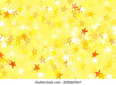 Light Yellow vector texture with beautiful stars. Glitter abstract illustration with colored stars. Pattern for astrology websites.
