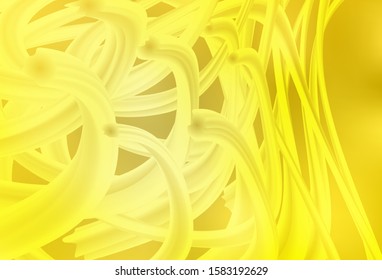 Light Yellow vector texture with bent lines. Geometric illustration in abstract style with gradient.  Template for cell phone screens.