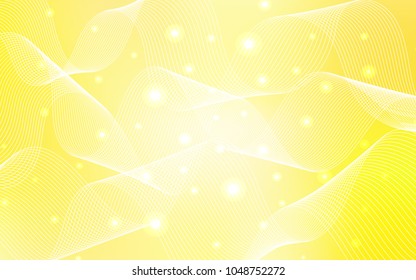 Light Yellow vector texture with birthday confetti. Beautiful colored illustration with ribbon in celebration style. The pattern can be used for carnival, festival leaflets.