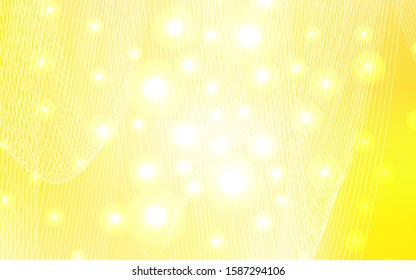 Light Yellow vector texture with birthday confetti. Beautiful colored illustration with ribbon in celebration style. The pattern can be used for carnival, festival leaflets.