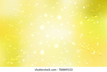 Light Yellow vector texture with birthday confetti. Beautiful colored illustration with ribbon in celebration style. The pattern can be used for new year ad, booklets.