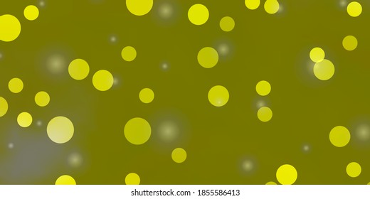 Light Yellow vector texture with circles, stars. Abstract illustration with colorful shapes of circles, stars. New template for a brand book.