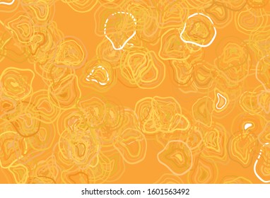 Light Yellow vector texture with curved lines. Glitter abstract illustration with wry lines. A completely new template for your design.