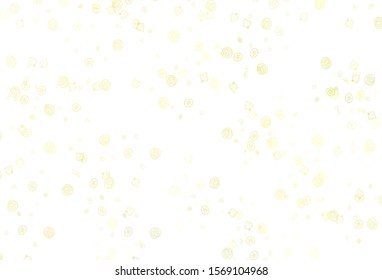 Light Yellow vector texture with delicious snacks. Decorative illustration with food on abstract template. Design for ad, poster, banner of cafes or restaurants.
