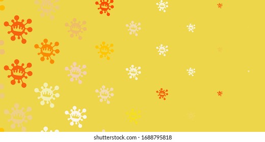 Light yellow vector texture with disease symbols. Colorful  gradient illness symbols in simple abstract style. Best design for quarantine events.