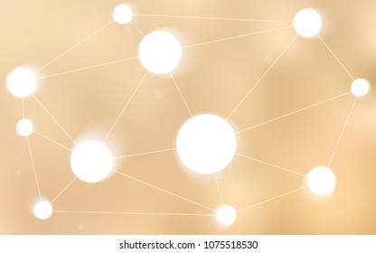 Light Yellow vector texture with disks, lines. Abstract illustration with colorful discs and triangles. Pattern can be used for beautiful websites.