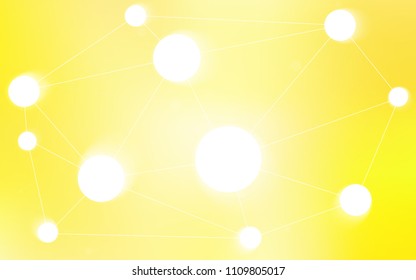 Light Yellow vector texture with disks, lines. Abstract illustration with colorful discs and triangles. Pattern can be used as texture of wallpapers.