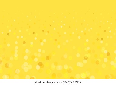 Light Yellow vector texture with disks. Abstract illustration with colored bubbles in nature style. Design for poster, banner of websites.