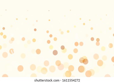 Light Yellow vector texture with disks. Blurred decorative design in abstract style with bubbles. Design for poster, banner of websites.