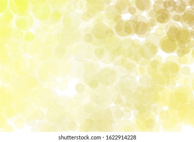 Light Yellow vector texture with disks. Abstract illustration with colored bubbles in nature style. Pattern for ads, leaflets.