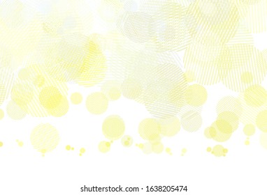 Light Yellow vector texture with disks. Blurred bubbles on abstract background with colorful gradient. Pattern for ads, leaflets.