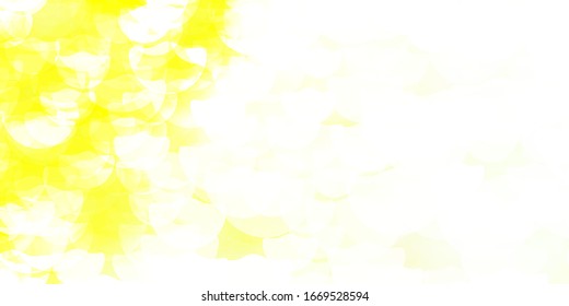 Textura vectorial amarillo claro con discos. Diseño decorativo abstracto en estilo degradado con burbujas. Patrón para anuncios comerciales.
