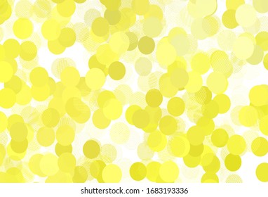 Light Yellow vector texture with disks. Modern abstract illustration with colorful water drops. Design for poster, banner of websites.