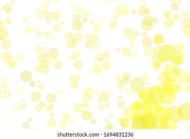Light Yellow vector texture with disks. Abstract illustration with colored bubbles in nature style. Pattern for beautiful websites.