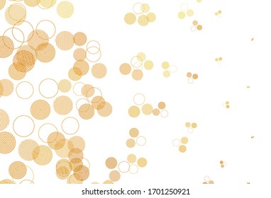 Light Yellow vector texture with disks. Blurred decorative design in abstract style with bubbles. Pattern for beautiful websites.