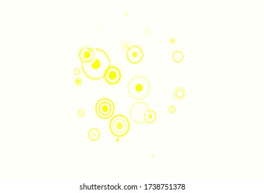 Light Yellow vector texture with disks, lines. Circles, lines with colorful gradient on abstract background. Design for your business advert.