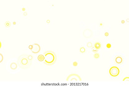 Light Yellow vector texture with disks. Abstract illustration with colored bubbles in nature style. Design for your business advert.