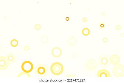 Light Yellow vector texture with disks. Illustration with set of shining colorful abstract circles. Pattern for beautiful websites.