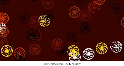 Light Yellow vector texture with disks. Illustration with set of shining colorful abstract spheres. Pattern for booklets, leaflets.