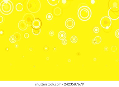 Hellgelbe Vektorstruktur mit Scheiben. Illustration mit leuchtenden bunten abstrakten Kreisen. Muster für Werbung, Prospekte.
