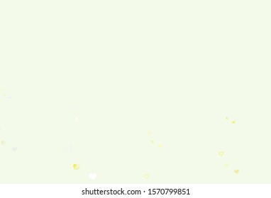 Light Yellow vector texture with lovely hearts. Blurred decorative design in doodle style with hearts. Pattern for valentine's ad, booklets.