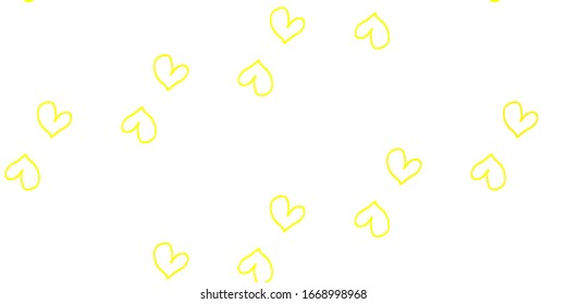 Light Yellow vector texture with lovely hearts. Hearts on blurred abstract background with colorful gradient. Design for your business advert of anniversary.