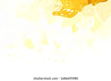 Textura vectorial amarilla clara con corazones encantadores. Diseño decorativo con corazones de estilo sencillo. Diseño para celebrar San Valentín.