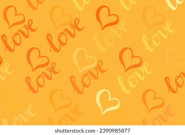 Light Yellow vector texture with lovely hearts. Smart illustration with gradient hearts in valentine style. Pattern for carnival, festival romantic leaflets.