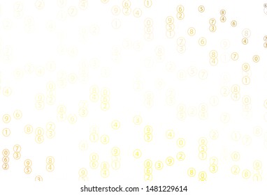 Light Yellow vector texture with mathematic symbols. Shining colorful illustration with isolated Digit signs. Smart design for university advert.