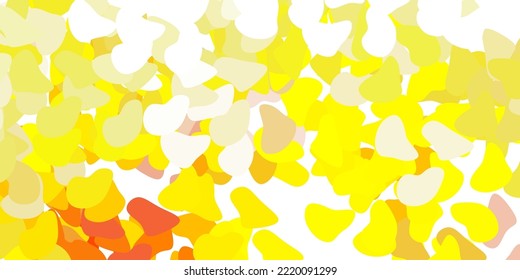Light yellow vector texture with memphis shapes. Colorful abstract forms with gradient in simple style. Modern design for your ads.